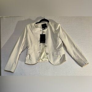 Bagatelle Jacket Womens Blazer NWT Cream Faux Leather Textured Career Jacket